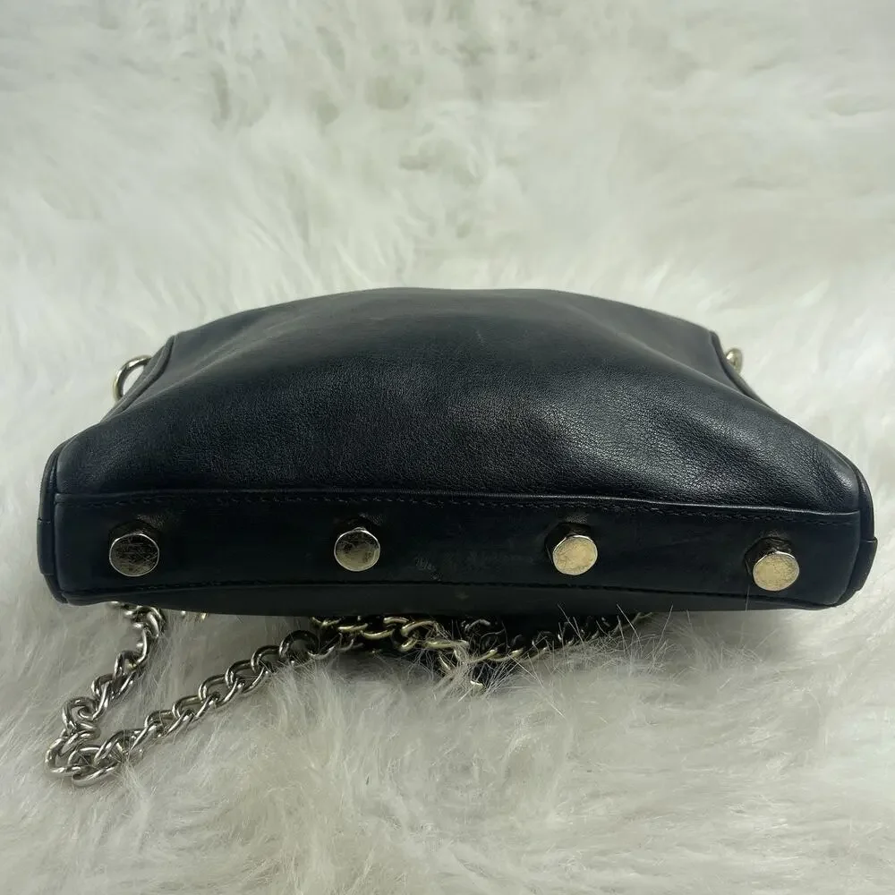 Rebecca Minkoff Zipper Leather Black Crossbody Bag